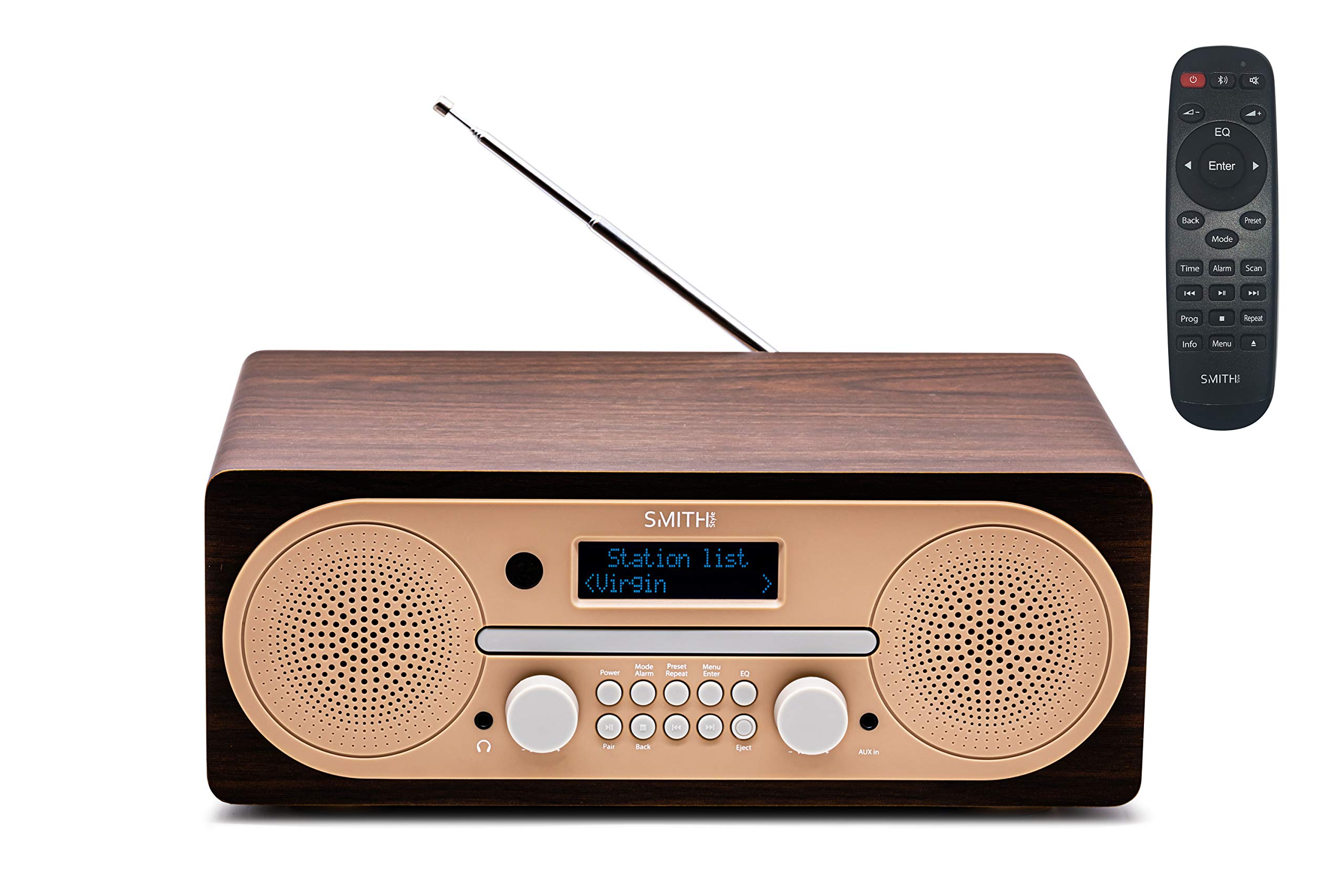 Smith-Style Saturn DAB  FM DAB Bluetooth Radio CD MP3 Player DAB Radio USB with Dual Speaker ...